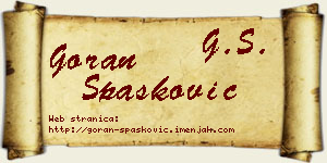 Goran Spasković vizit kartica